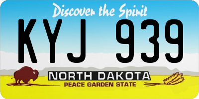 ND license plate KYJ939