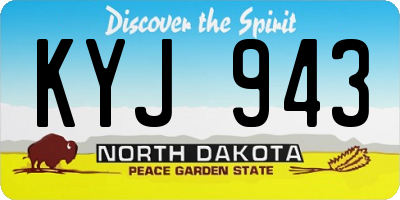 ND license plate KYJ943