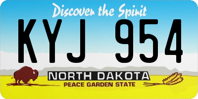 ND license plate KYJ954