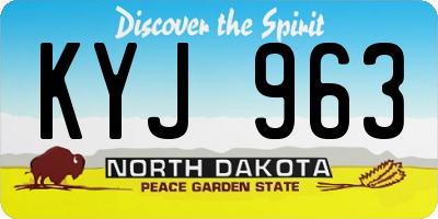ND license plate KYJ963