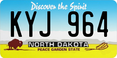 ND license plate KYJ964