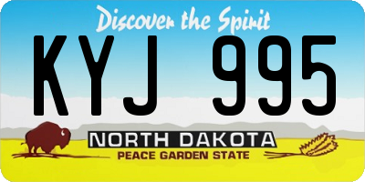 ND license plate KYJ995