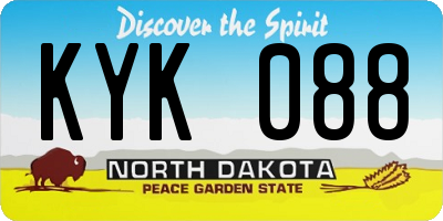 ND license plate KYK088