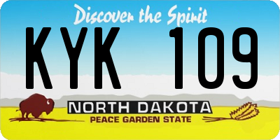 ND license plate KYK109