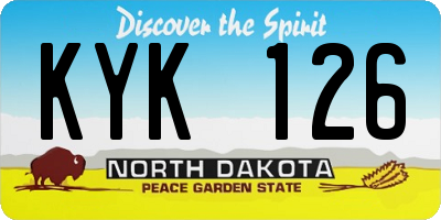 ND license plate KYK126