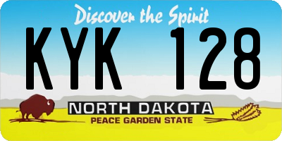 ND license plate KYK128