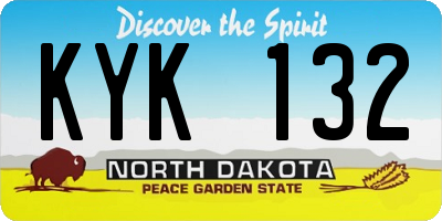 ND license plate KYK132