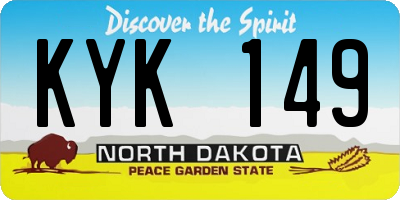 ND license plate KYK149