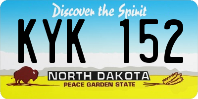 ND license plate KYK152
