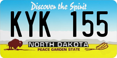 ND license plate KYK155