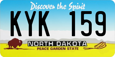 ND license plate KYK159