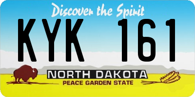 ND license plate KYK161