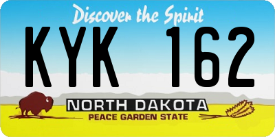 ND license plate KYK162