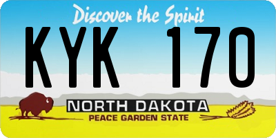 ND license plate KYK170