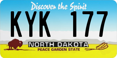 ND license plate KYK177