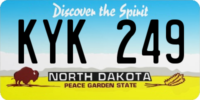 ND license plate KYK249