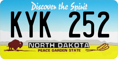 ND license plate KYK252