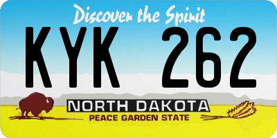 ND license plate KYK262