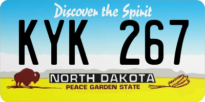 ND license plate KYK267