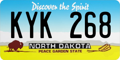 ND license plate KYK268