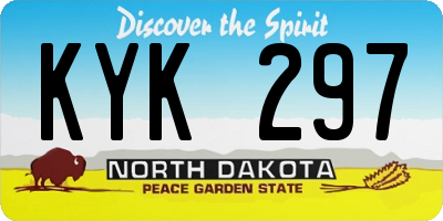 ND license plate KYK297