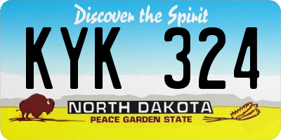 ND license plate KYK324