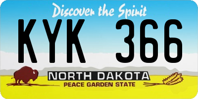ND license plate KYK366