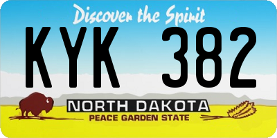 ND license plate KYK382