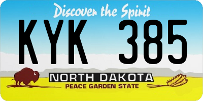 ND license plate KYK385