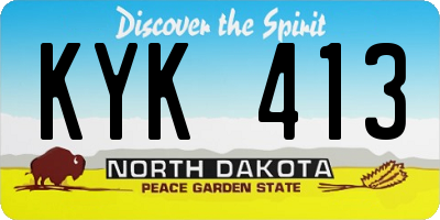 ND license plate KYK413
