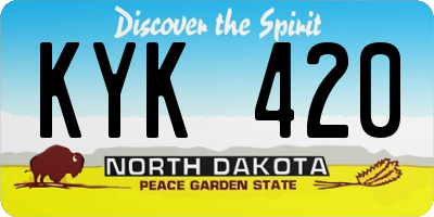 ND license plate KYK420