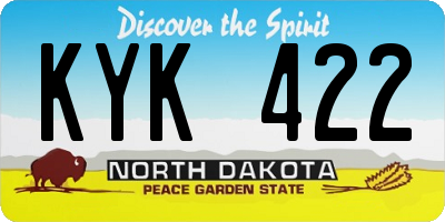 ND license plate KYK422