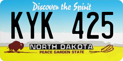 ND license plate KYK425