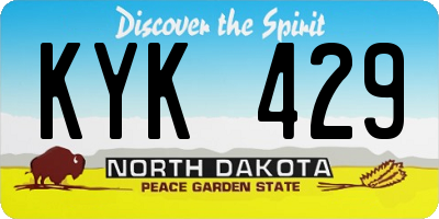 ND license plate KYK429