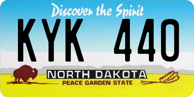ND license plate KYK440