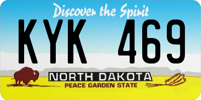ND license plate KYK469