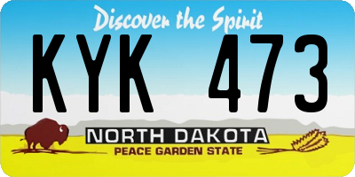 ND license plate KYK473
