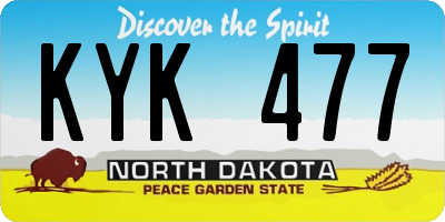ND license plate KYK477
