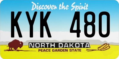 ND license plate KYK480