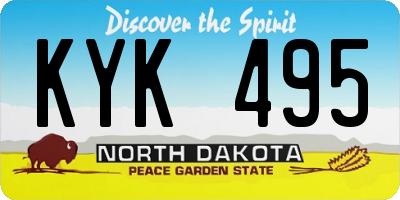 ND license plate KYK495