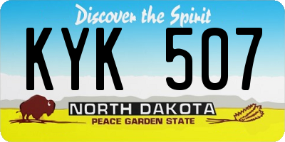 ND license plate KYK507
