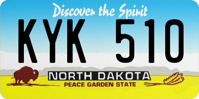 ND license plate KYK510