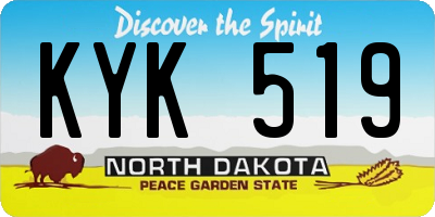 ND license plate KYK519