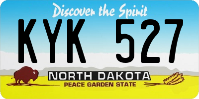 ND license plate KYK527