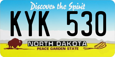 ND license plate KYK530
