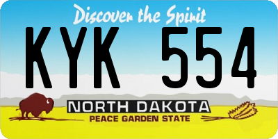 ND license plate KYK554