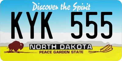 ND license plate KYK555
