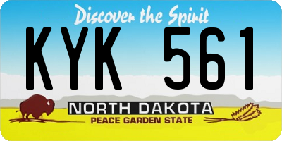 ND license plate KYK561