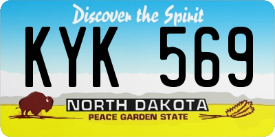 ND license plate KYK569