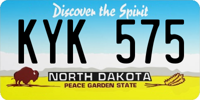 ND license plate KYK575